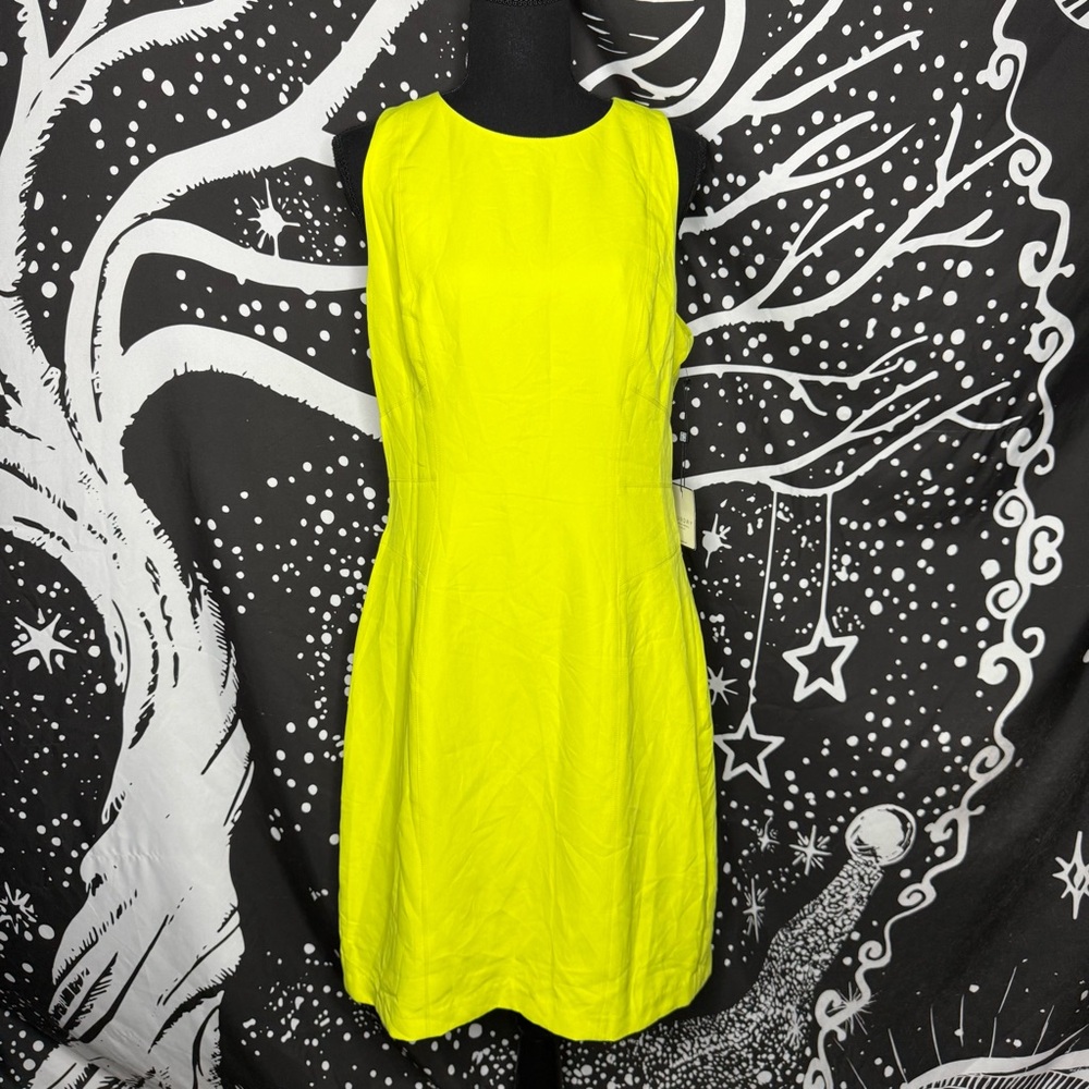 Laundry By Shelli Segal Neon Yellow Sleeveless Mini Dress